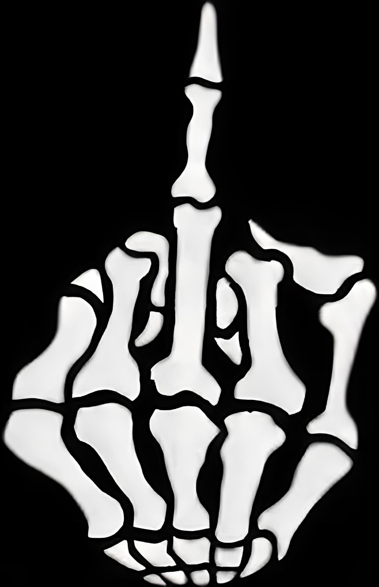 Skeleton Hand 'Middle Finger' Vinyl Decal