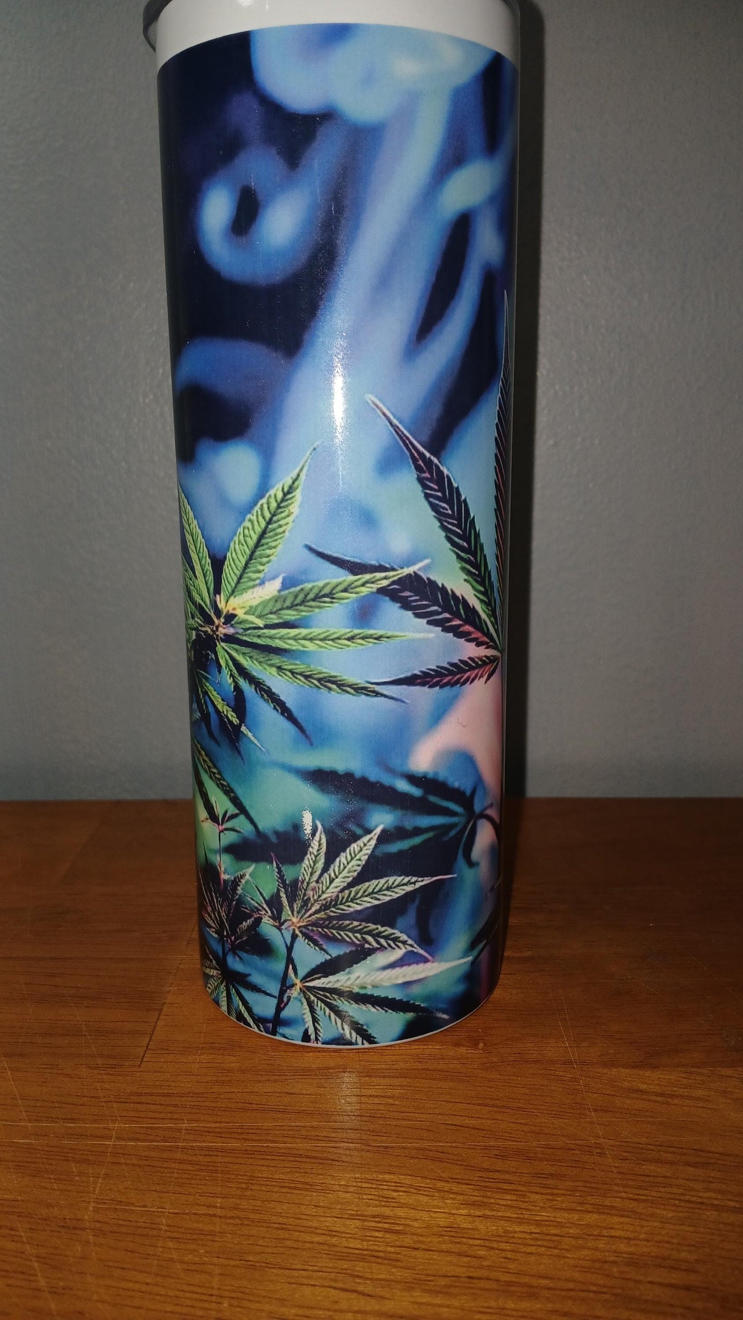 Marijuana Inspired Stainless Steel 20oz. Tumbler w/Lid. Unique Sublimation Image