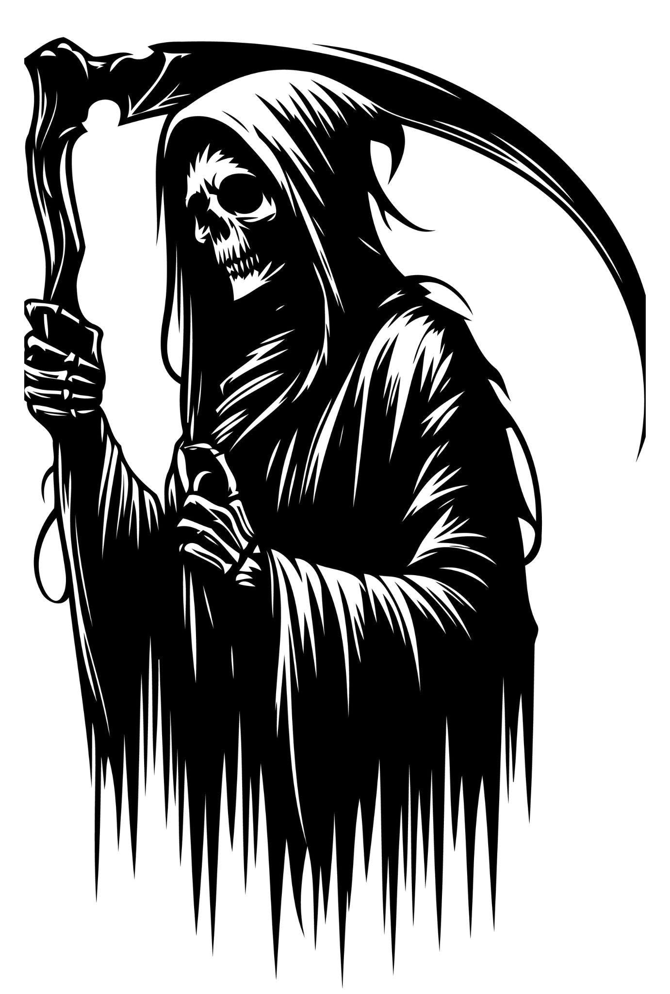 Grim Reaper Premium Vinyl Decal. Reaper, Scythe, Soul Snatcher.