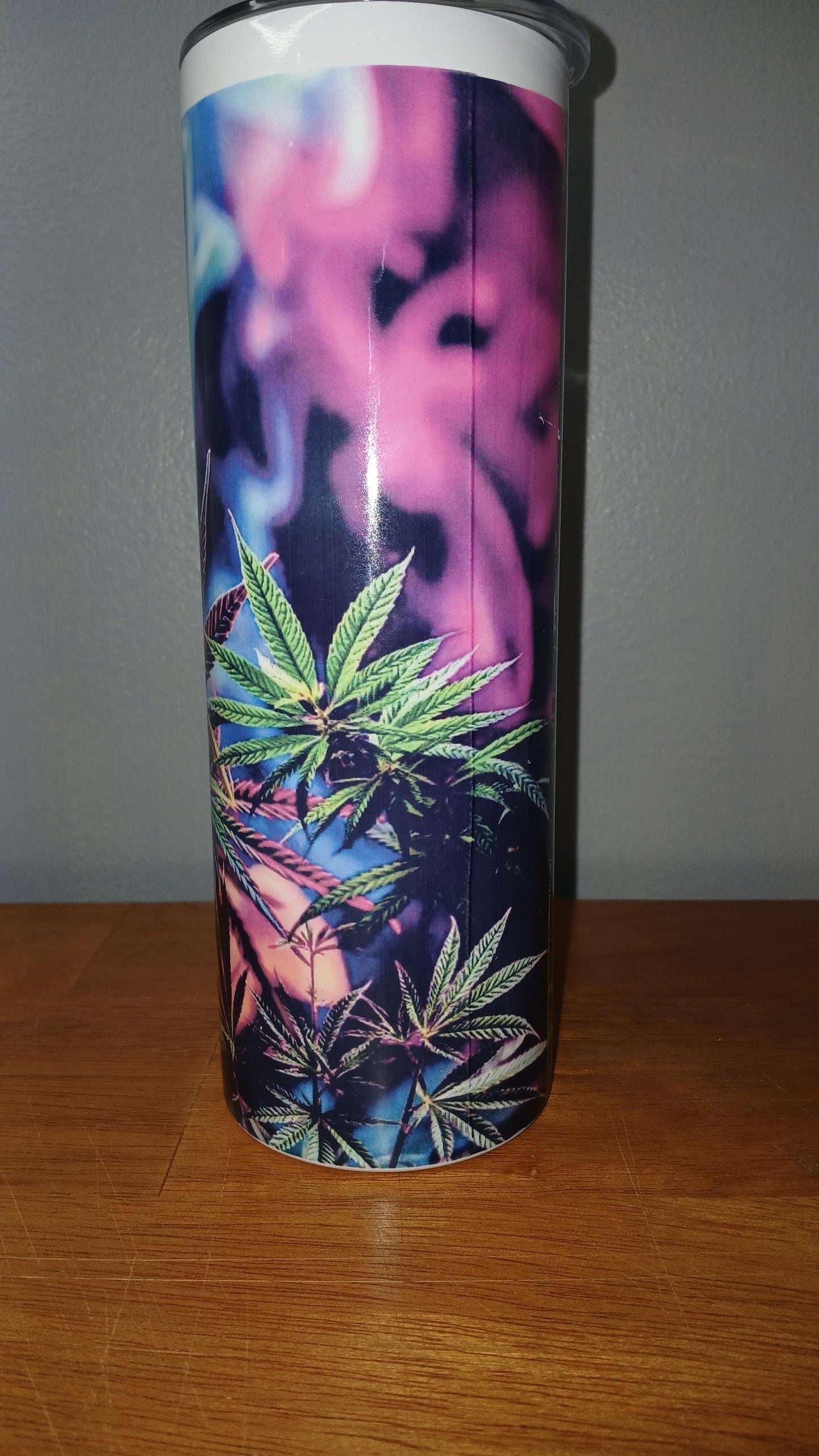 Marijuana Inspired Stainless Steel 20oz. Tumbler w/Lid. Unique Sublimation Image