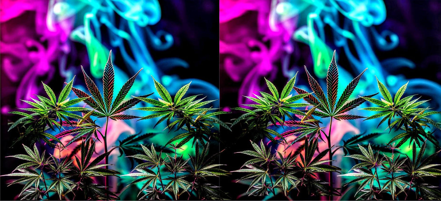 Marijuana Inspired Stainless Steel 20oz. Tumbler w/Lid. Unique Sublimation Image