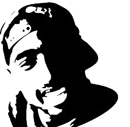 Tupac Stencil Premium Vinyl Decal | Rap | West Coast | Death Row