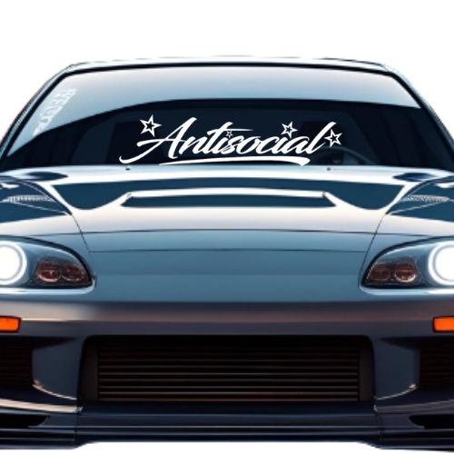 Antisocial Custom Windshield Banner | JDM | Import | Tuner | Car Scene
