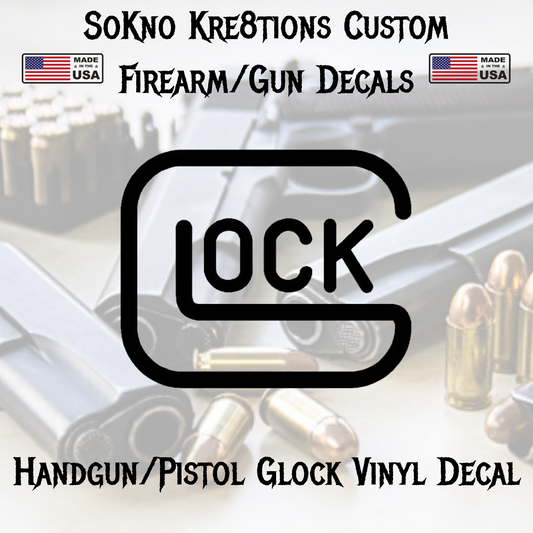 Glock Premium Vinyl Decal | Tactical | Weapon Safe | Weapon Case