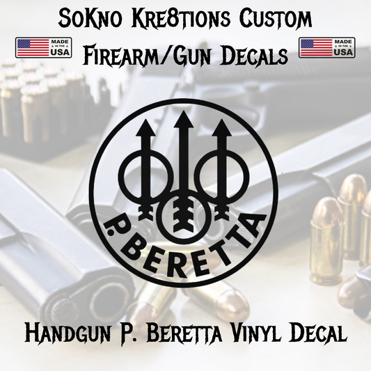 P. Beretta Premium Vinyl Decal | Tactical | Weapon Safe | Weapon Case