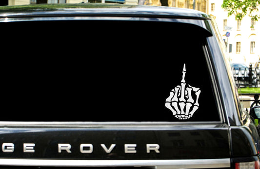 Skeleton Hand 'Middle Finger' Vinyl Decal
