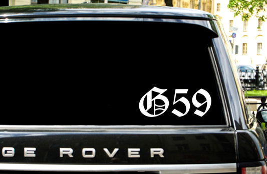 G59 Old English Premium Vinyl Decal | Suicideboys | GreyFiveNine | NOLA | Grey Day | Rap Duo