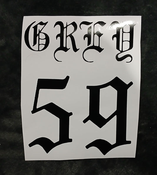 GREY 59 Permanent Decal. Suicideboys, Ruby da Cherry, G59, Trap Rap, New Orleans