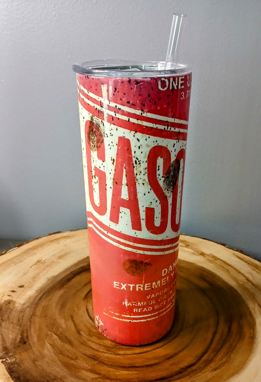 Old Gas Can Replica 20oz Stainless Steel Tumbler Sublimation